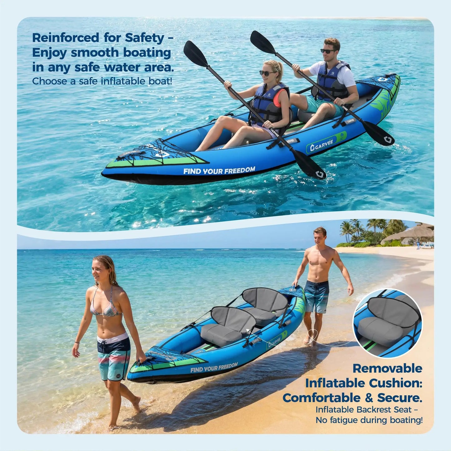 Inflatable 1/2-Person Fishing Kayak