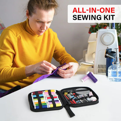 Portable, Mini, Basic Mixed Color Canvas Sewing Kit -