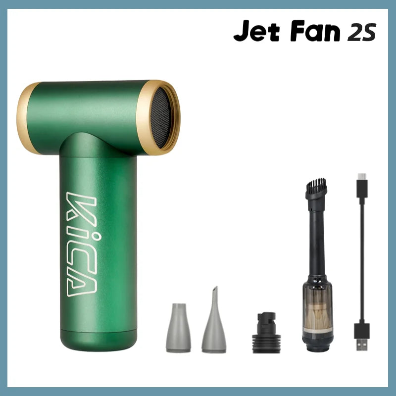 KiCA JetFan 2S Portable Air Blower 117000RPM Rechargeable Mini Fan, Metal Shell Extreme Mode