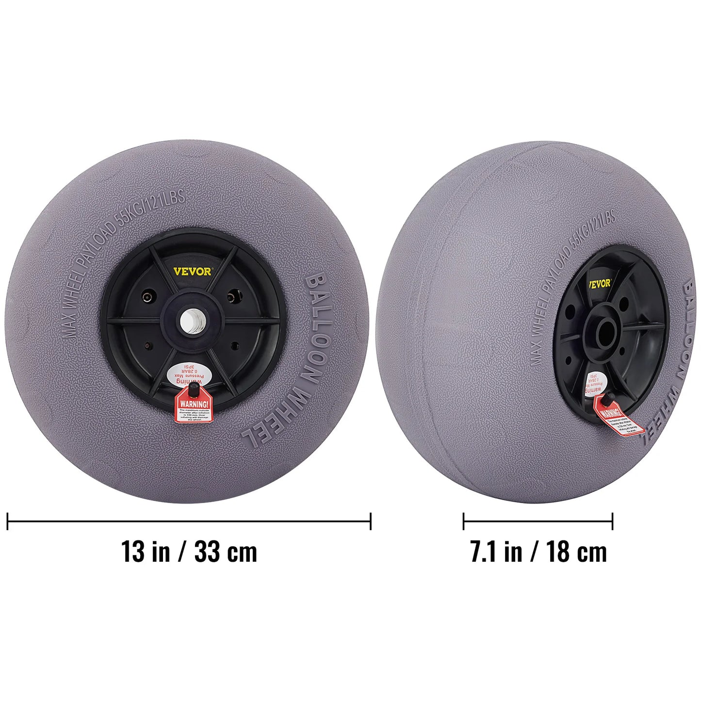 SucceBuy Beach Balloon Wheels 9/13/15.7" w/ Free Air Pump 2Pcs