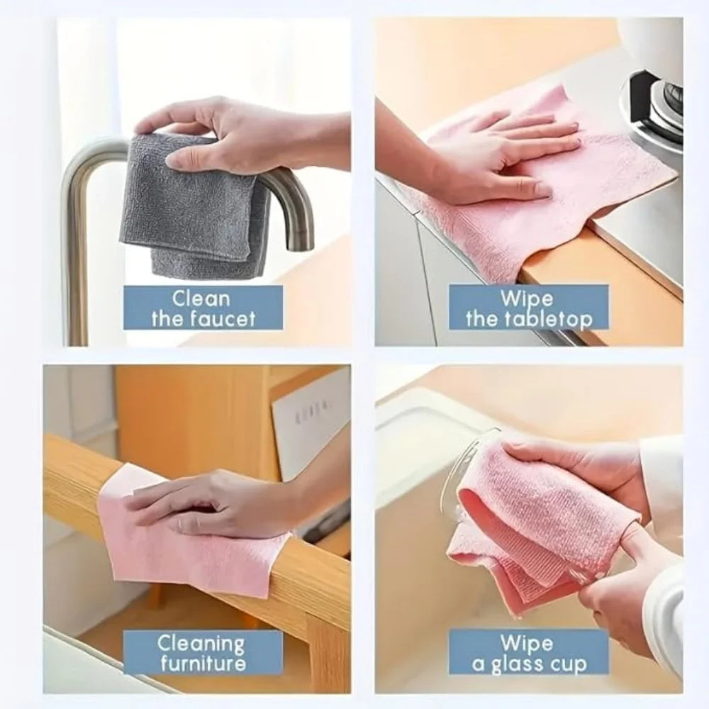 20 Pcs Microfiber Cleaning Cloth Roll