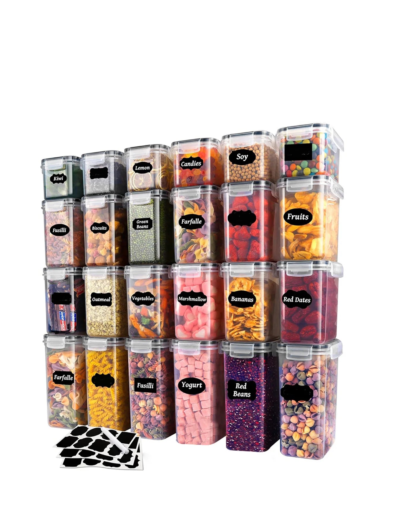 24/48pcs，Sealed food storage containers with LIDS