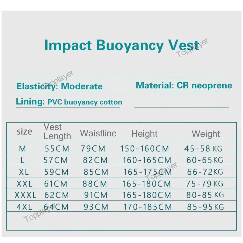 Neoprene Life Jacket Impact Vest