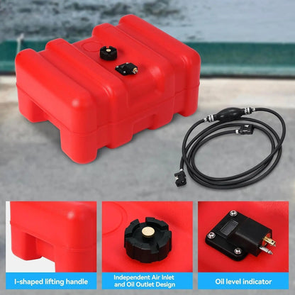 Portable Boat Fuel Gas Tank,14.5 Gallon/55L Outboard Engine Marine Boat Tank with Transfer Hose & Gauge