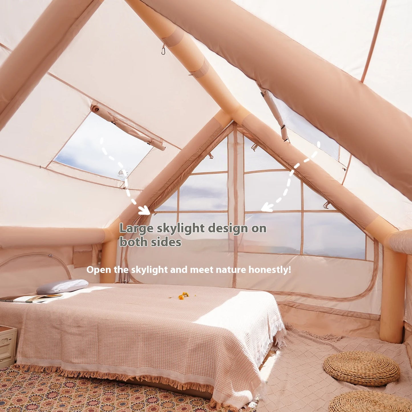 Inflatable Luxury Camping Tents With Stove Plug