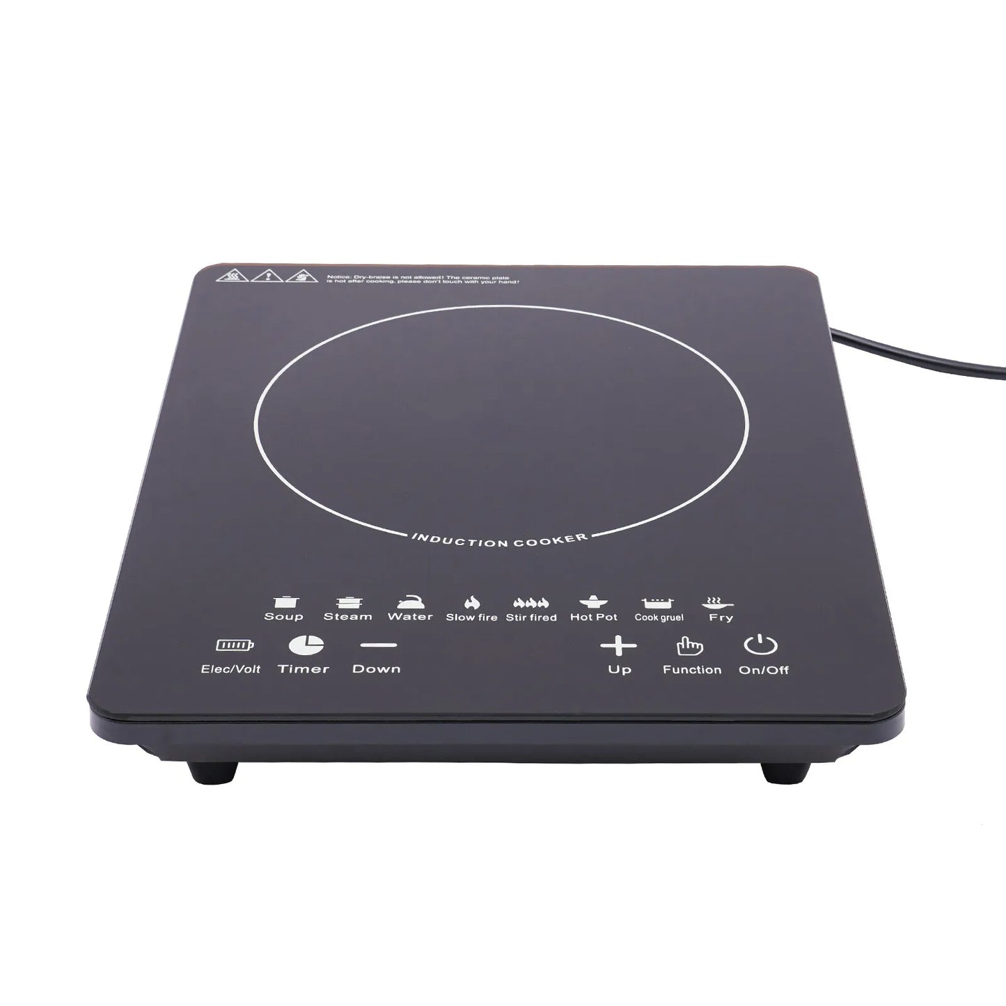 110V 750W Electric Induction Cooktop 8 Power Levels Touch Control Burner 180min Timer Portable Stove