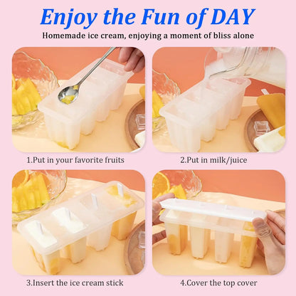 Popsicle Molds with Reusable Sticks