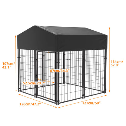 Oversize Dog Playpen with Roof for Outdoor Pet Kennel