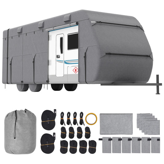 SucceBuy 18-40FT RV Cover 4-Layer Non-Woven Fabric, Waterproof Windproof