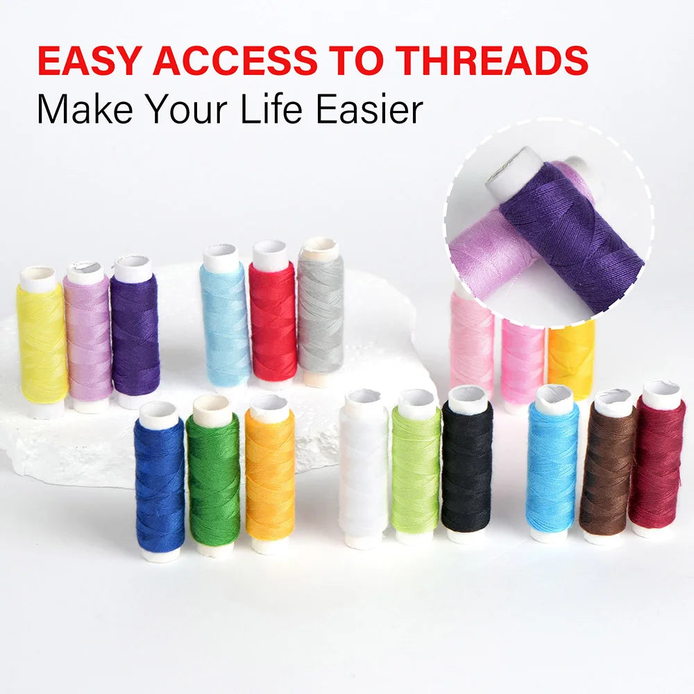 Portable, Mini, Basic Mixed Color Canvas Sewing Kit -