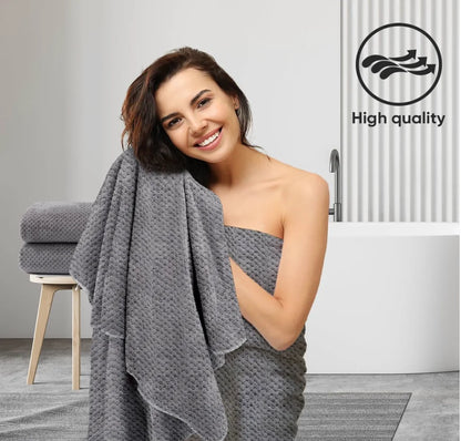 Microfiber Ultra Soft Highly Absorbent Bath Towel Set Pack of 2 (27 x 54 Inches)