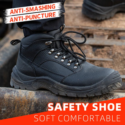 Puncture Proof Anti-skid Steel Toe High Top Work Safety Shoes