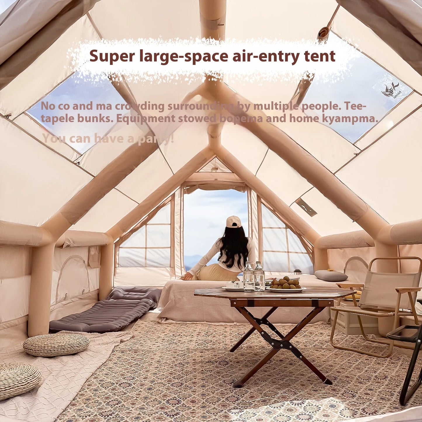Inflatable Luxury Camping Tents With Stove Plug
