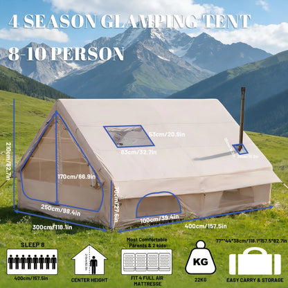 Large Inflatable Camping Tent with Skylight, Quick Air-Flow & Breathable Mesh Design