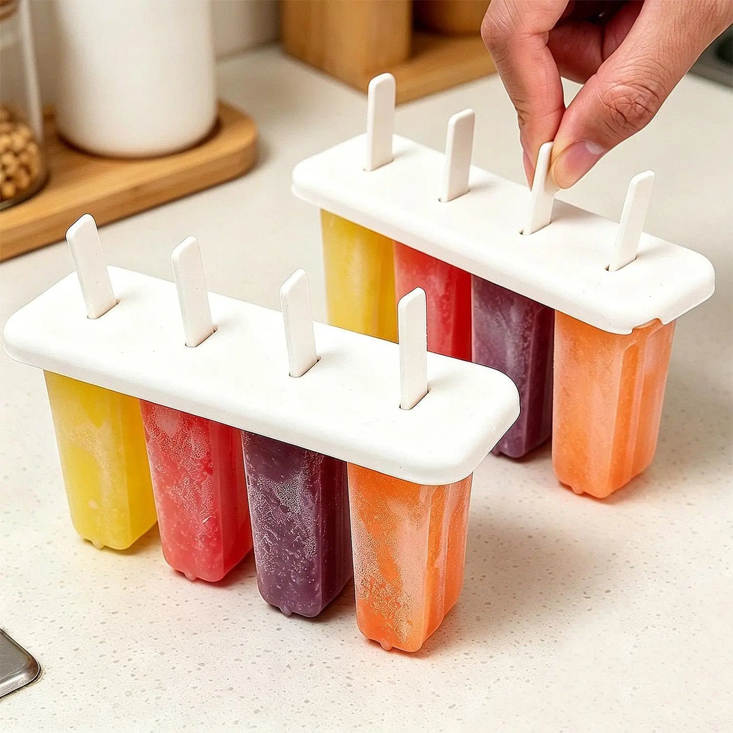Popsicle Molds with Reusable Sticks