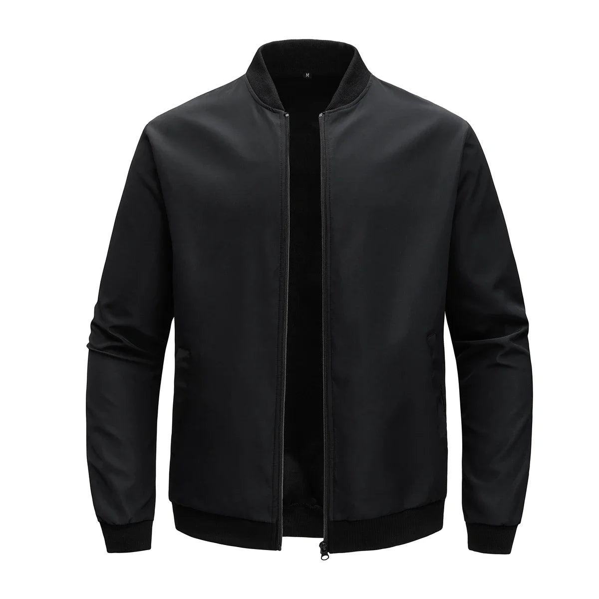 Baseball Collar Short Loose Solid Color Jacket