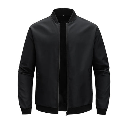Baseball Collar Short Loose Solid Color Jacket