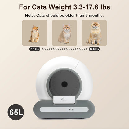 65L Self-Cleaning Cat Litter Box