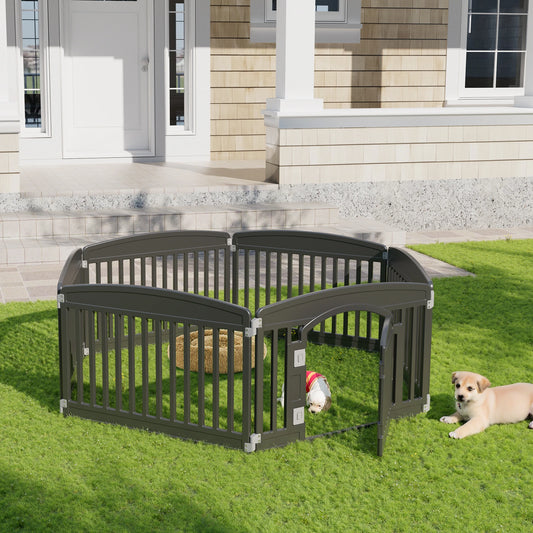 JHK Plastic Dog Playpen 6 Panel 24IN Expandable Durable Pet Fence