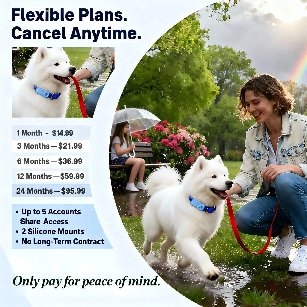 GPS Pet Tracker for Dogs Cats  WiFi Tracking Unlimited Distance QR Code Anti-Lost Locator