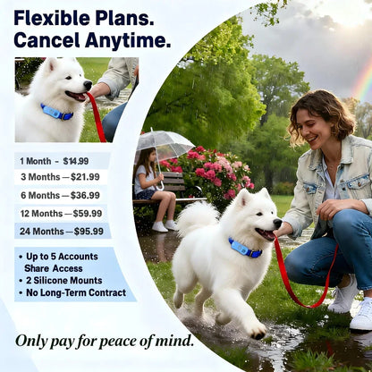 GPS Pet Tracker for Dogs Cats  WiFi Tracking Unlimited Distance QR Code Anti-Lost Locator