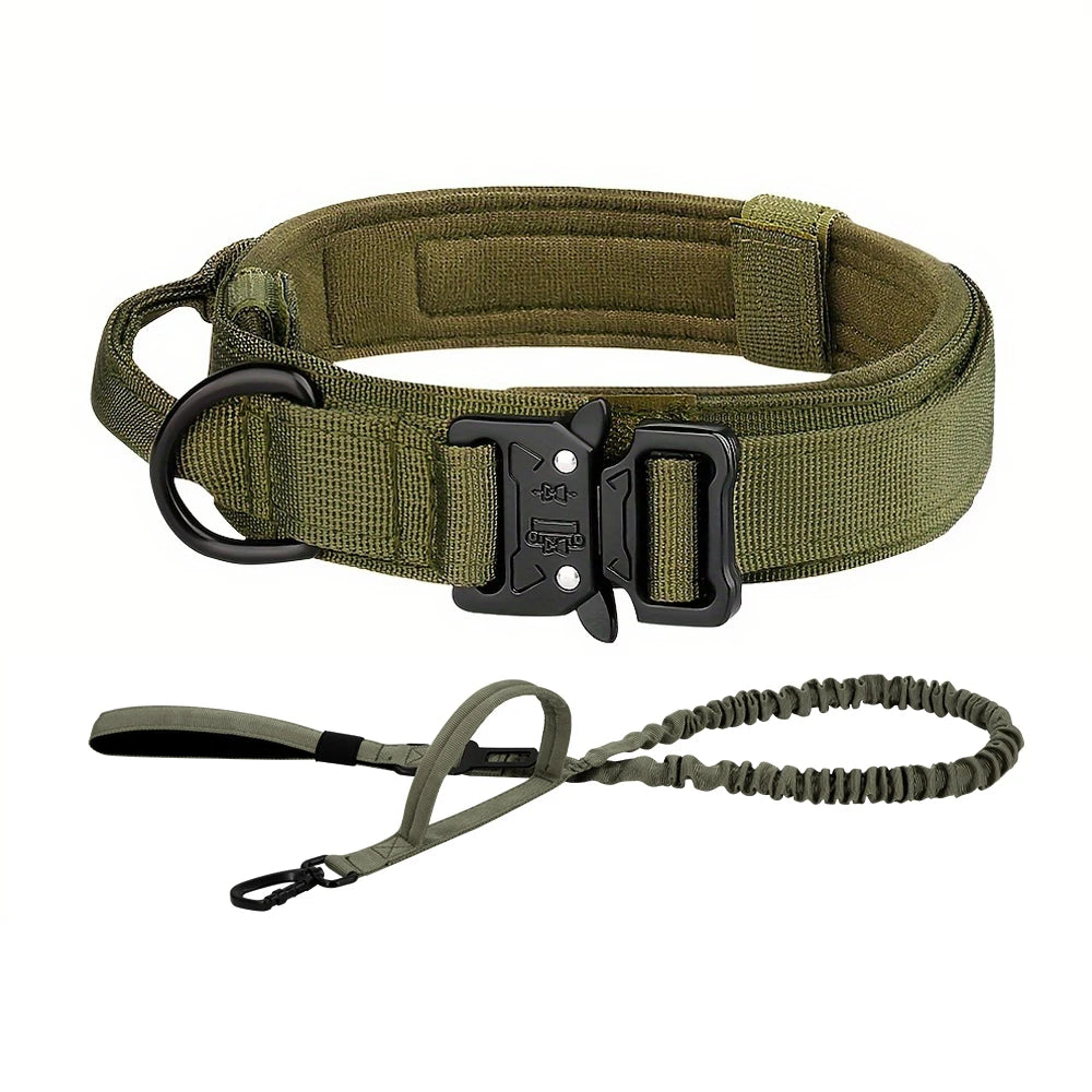Dog Training Adjustable Tactical Collar And Leash Set