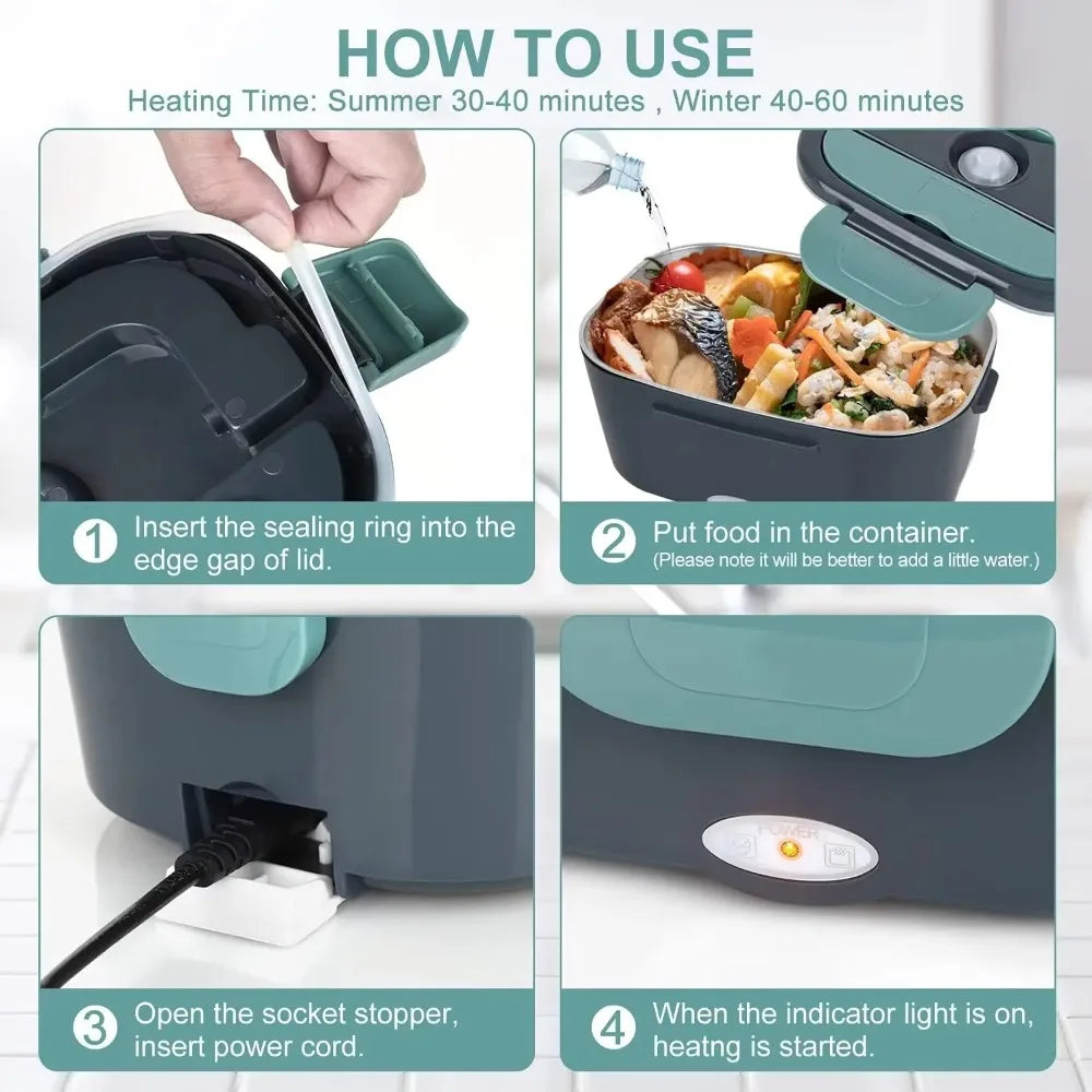 1.5L 60W Portable Electric Insulated Heated Lunch Container