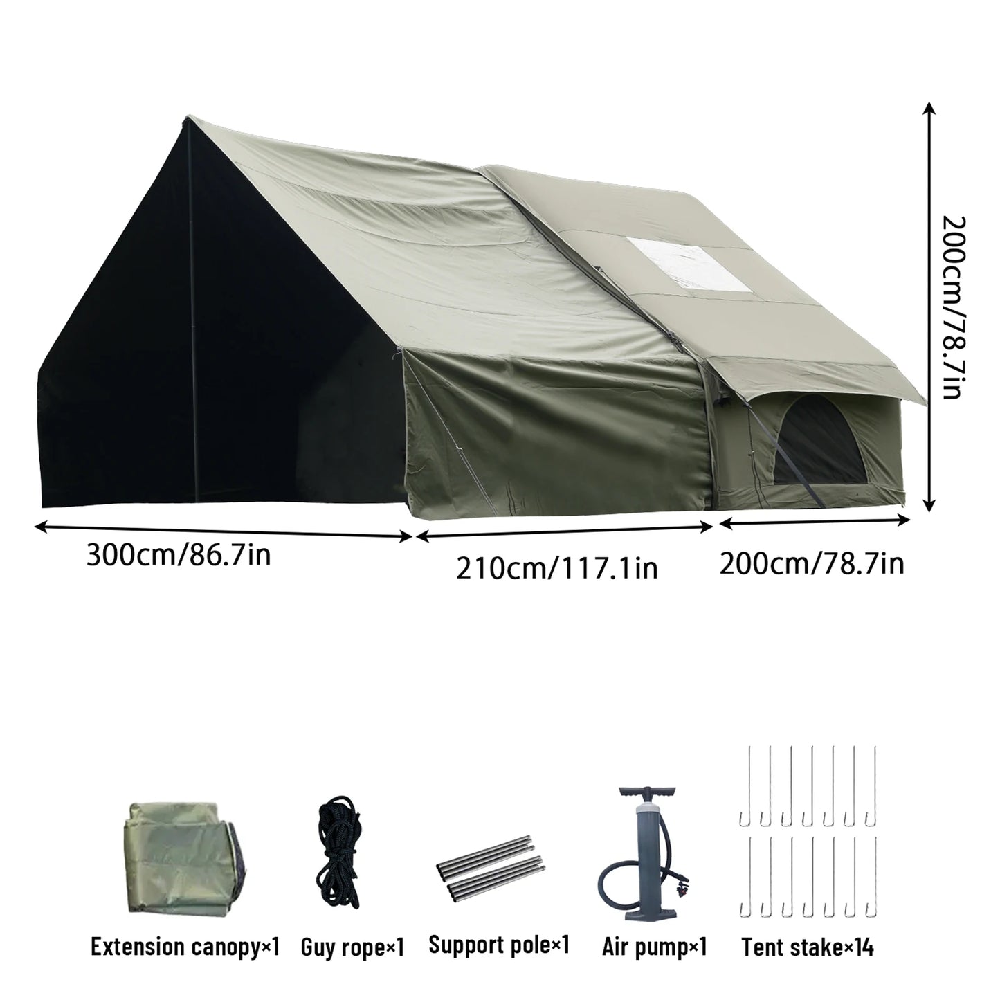 PAKICETUS Family Luxury Inflatable Tent With Skylight