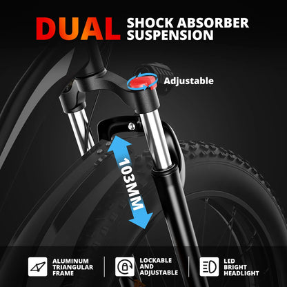 AMYET Electric Bike EB26  Peak 1500W 48V 31mph Electric Dirt Bike