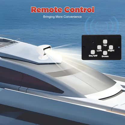 Marine Spotlight  Remote Control 12V 100W Waterproof, White, 360° Rotatable for Boat