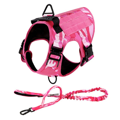 Military Pink Camouflage Dog Harness