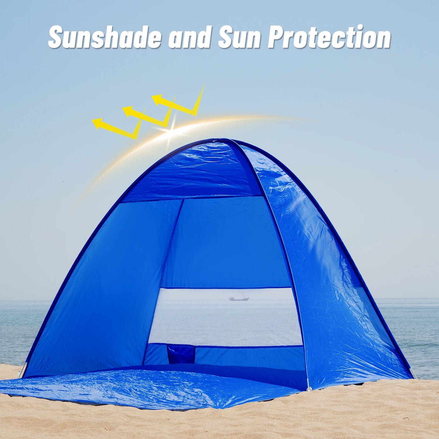 Pop-up beach tent with handbag