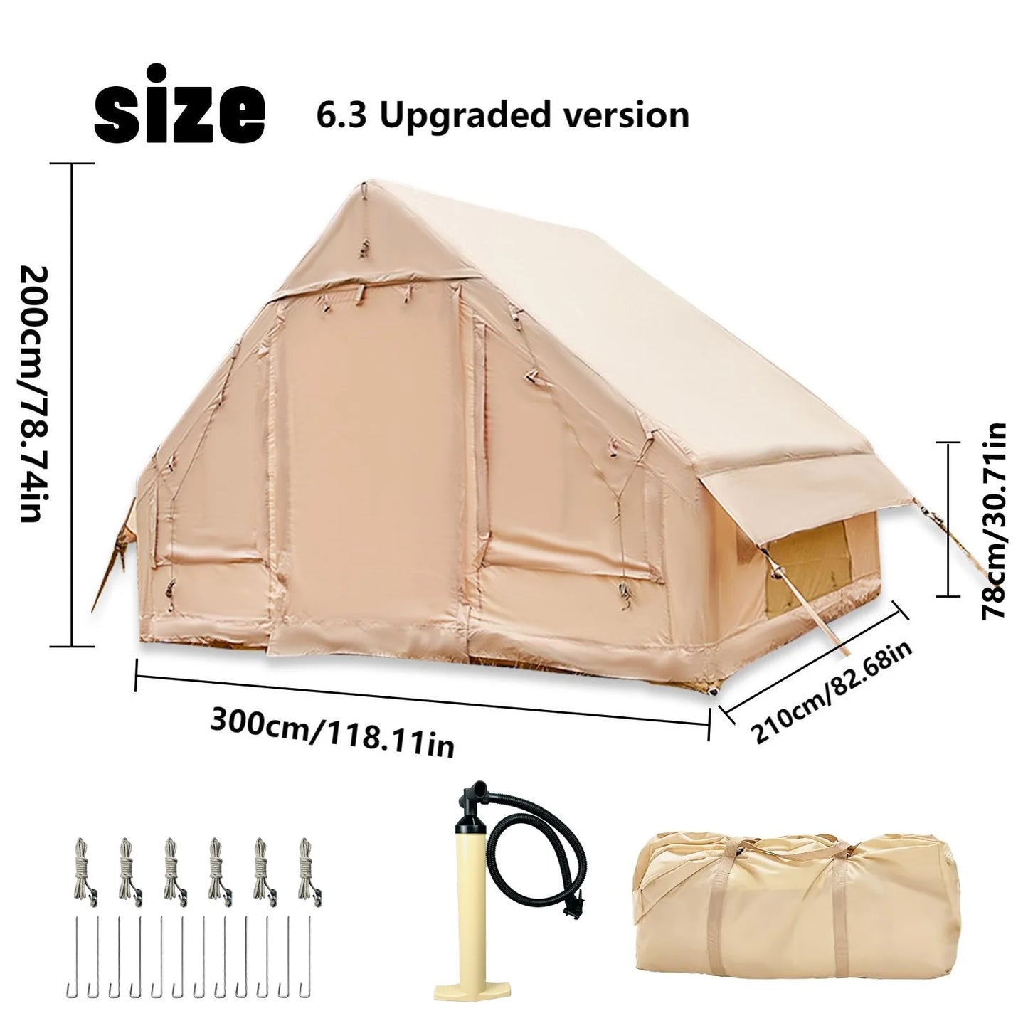 PAKICETUS Family Luxury Inflatable Tent With Skylight