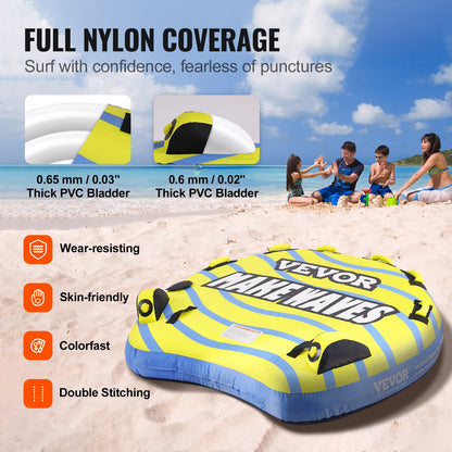 SucceBuy 1-3 People Towable Tube with Bumper Fins