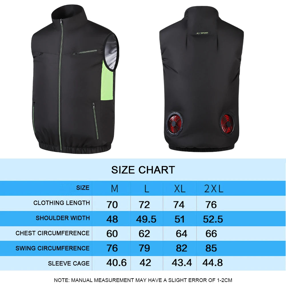 Breathable Sleeveless Cooling Fan Vest