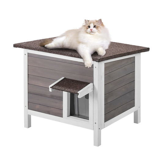 SucceBuy Outdoor Cat House Weatherproof with All-Round Foam Insulated