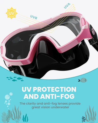 OutdoorMaster Stingray Kids Anti-Fog Swim Goggles with Nose Cover