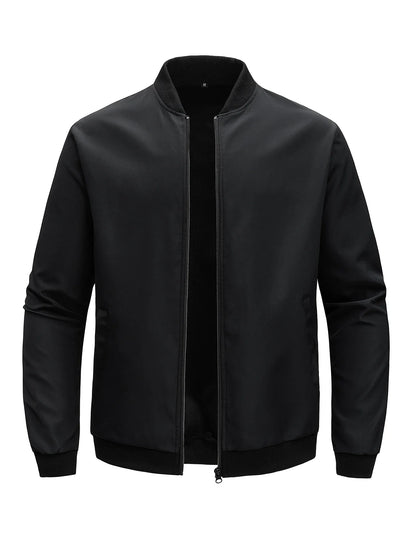 Baseball Collar Short Loose Solid Color Jacket