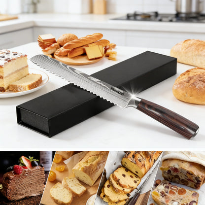 10" Serrated Bread Knife, Ultra Sharp , Non-Slip Handle