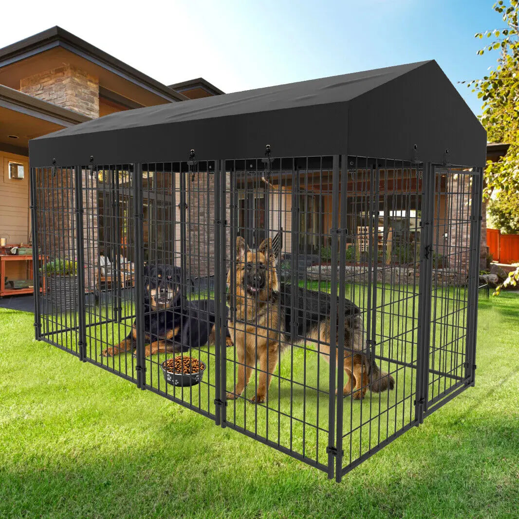 Oversize Dog Playpen with Roof for Outdoor Pet Kennel