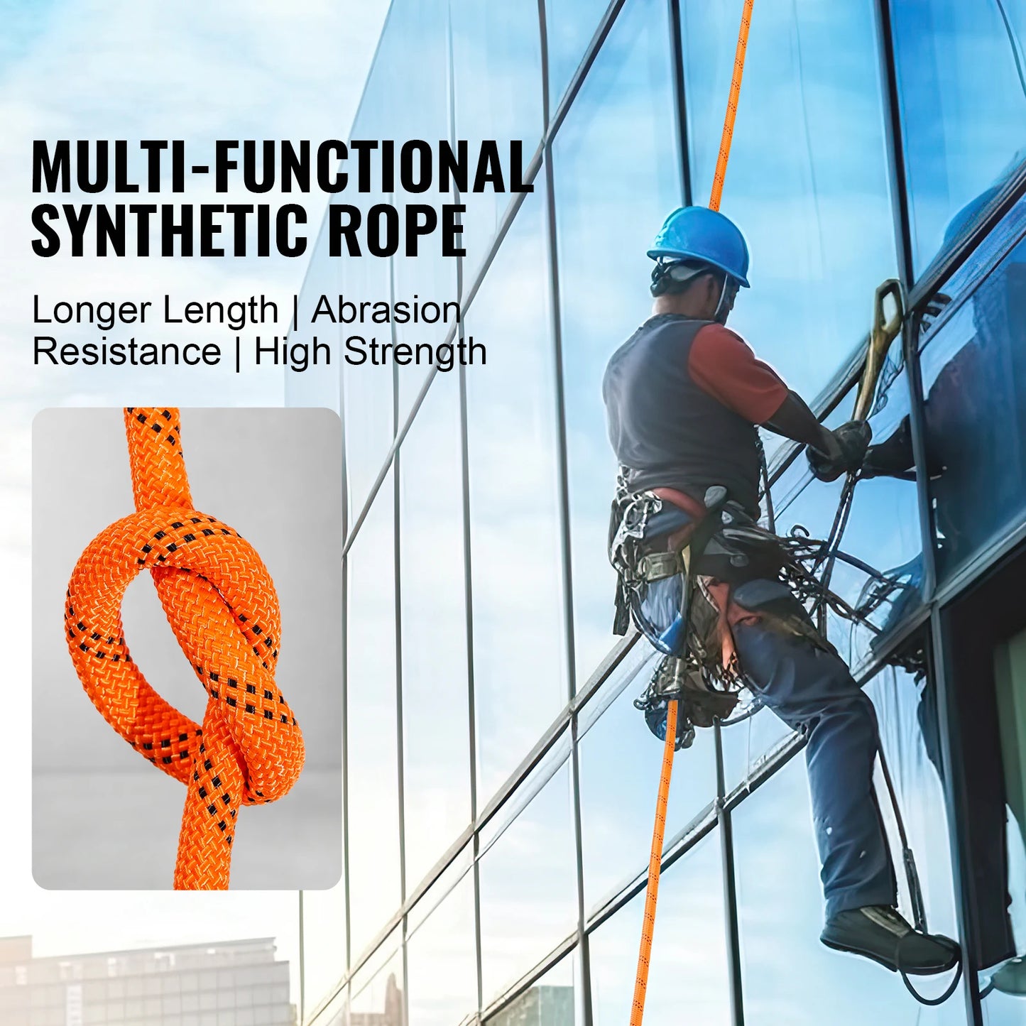 SucceBuy 220ft Dual-Weave  48-Strand Outdoor Polyester Rope