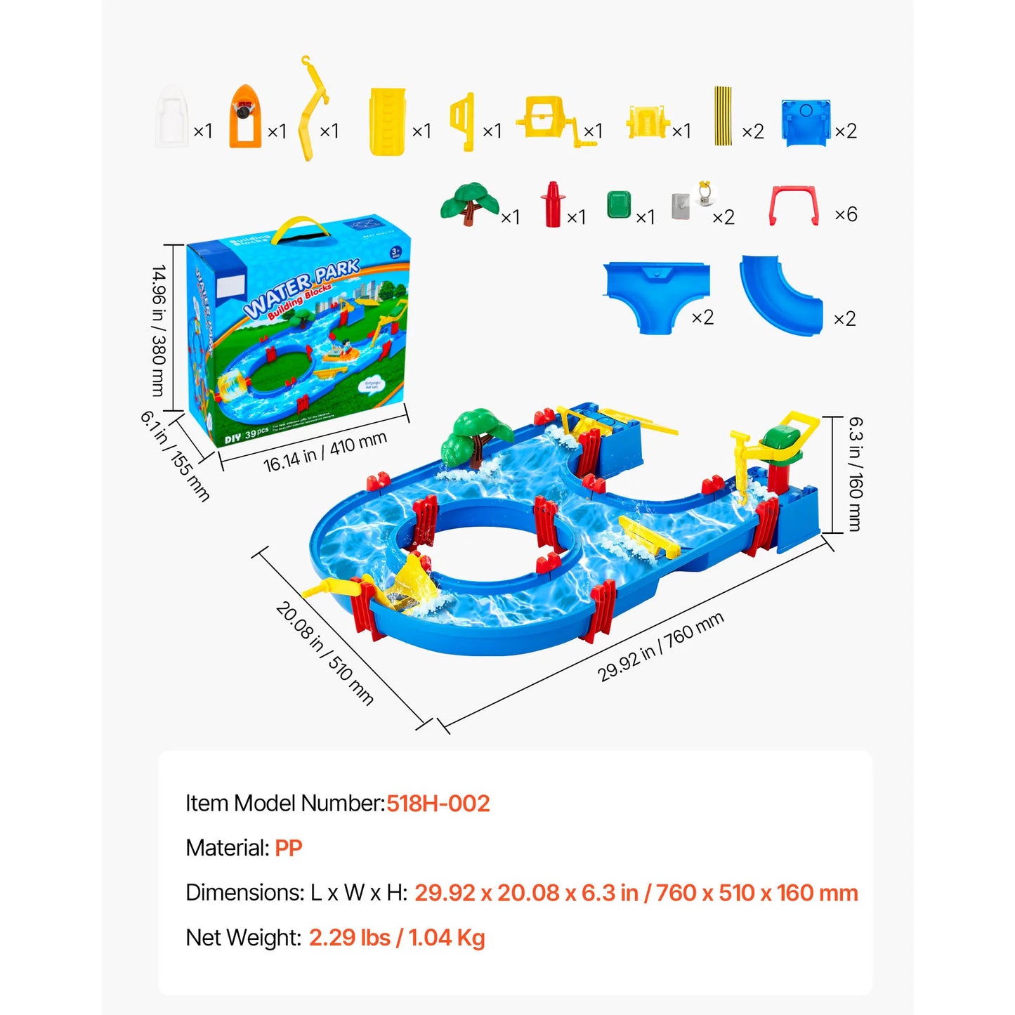 SucceBuy Water Play Table Children's Outdoor Beach Toy