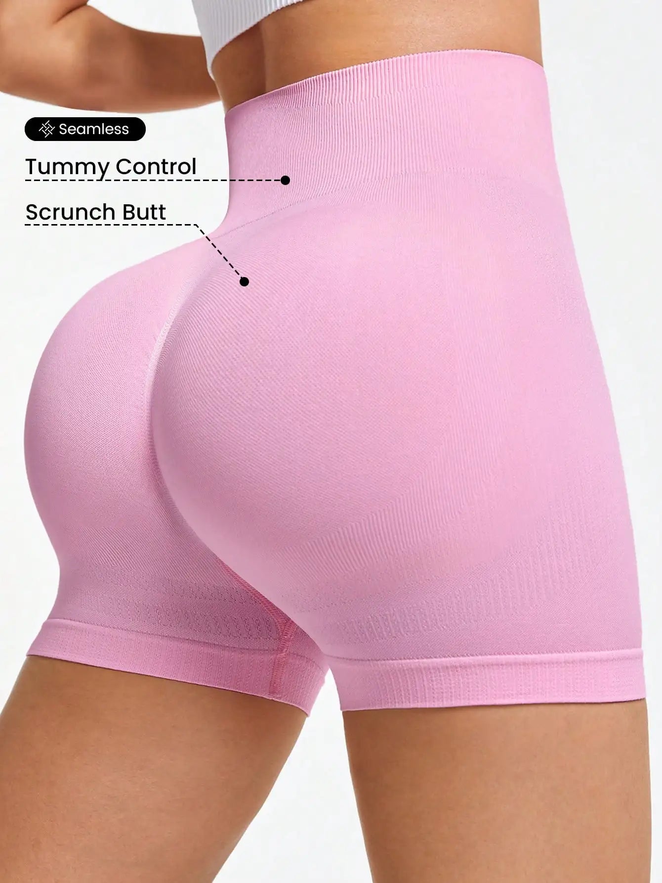 Seamless Solid Color Sports Shorts