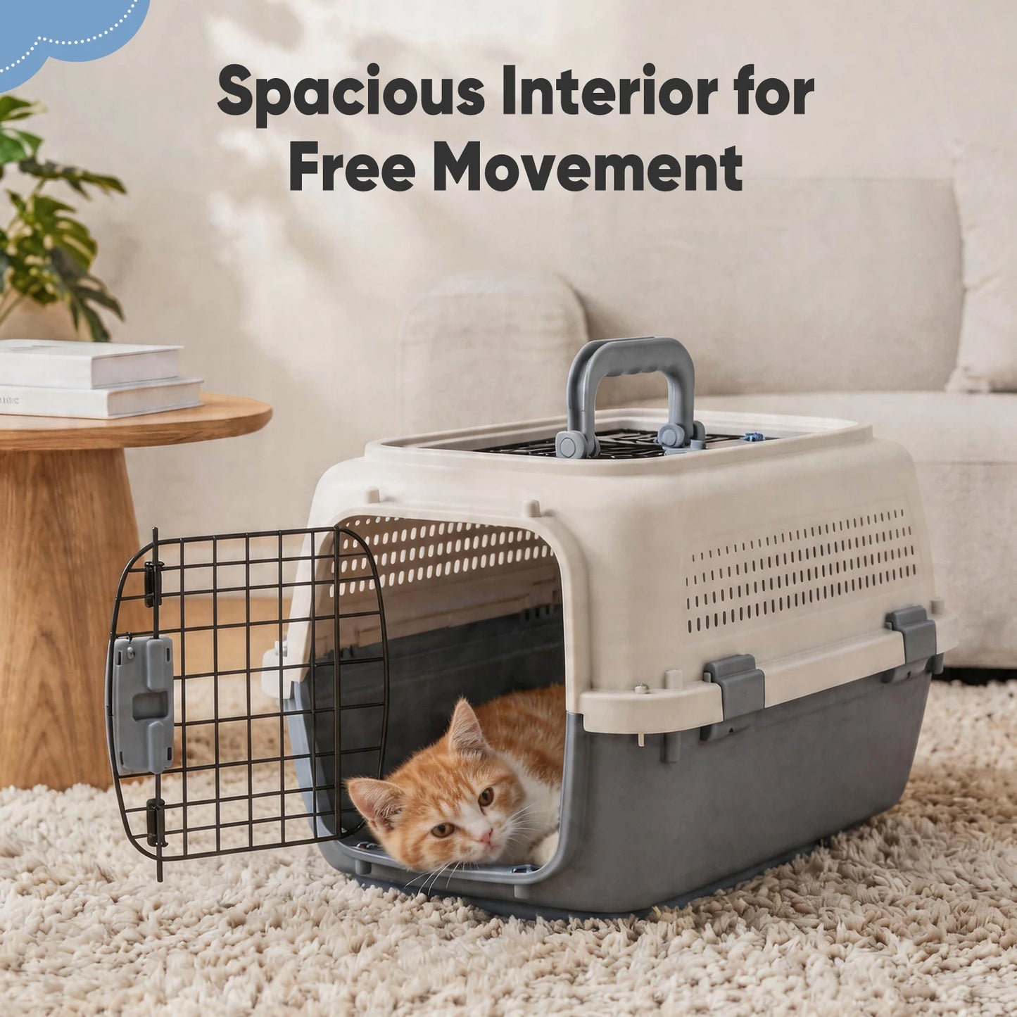 JHK 23Inch Travel Crate-Pet Carrier - Front & Top Load With Door Food Bowl with Enhanced Security Latchesf
