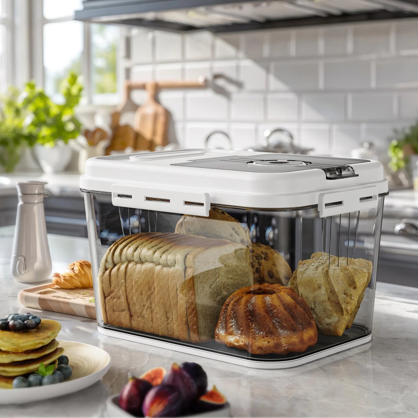 Time Recording Bread Keeper with Lid