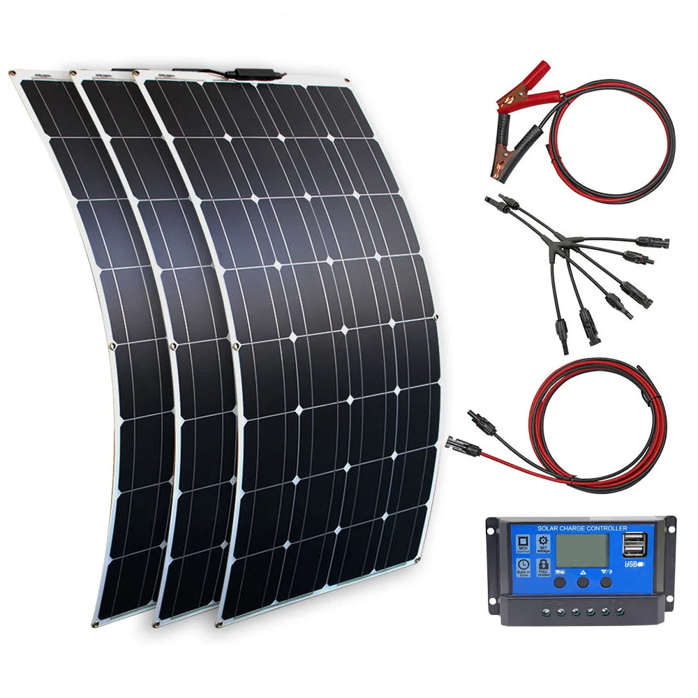 DGSUNLIGHT 100w 200w 12v Flexible, Portable Solar Panel