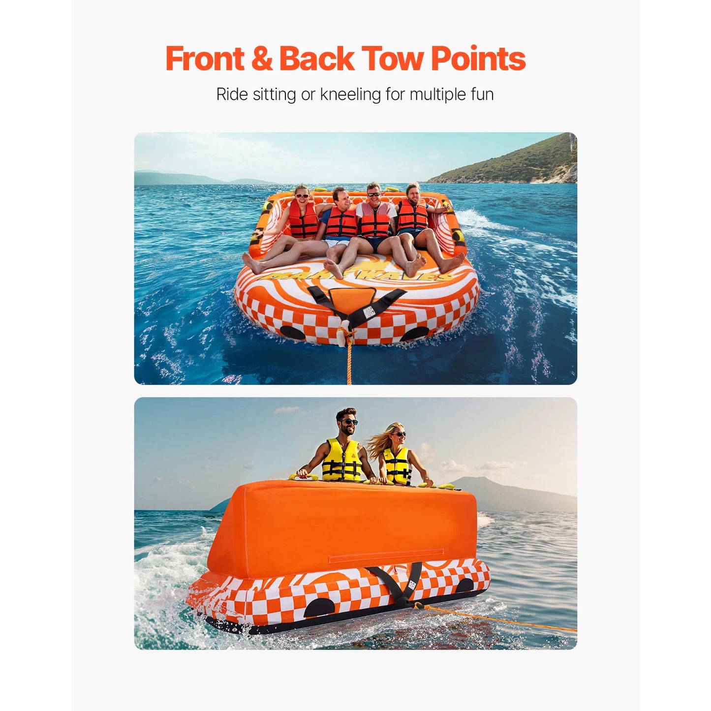 SucceBuy  1-4 Riders Inflatable Boat Tubes