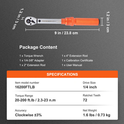 SucceBuy 1/2" 1/4" 3/8" Mechanical Torque Wrench Set