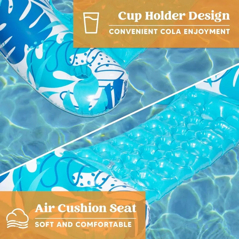 JOYFY 2 Pack Pool Chairs Inflatable Pool Floats