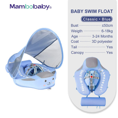 Mambobaby Baby Float with Sunshade Canopy and Crotch Strap